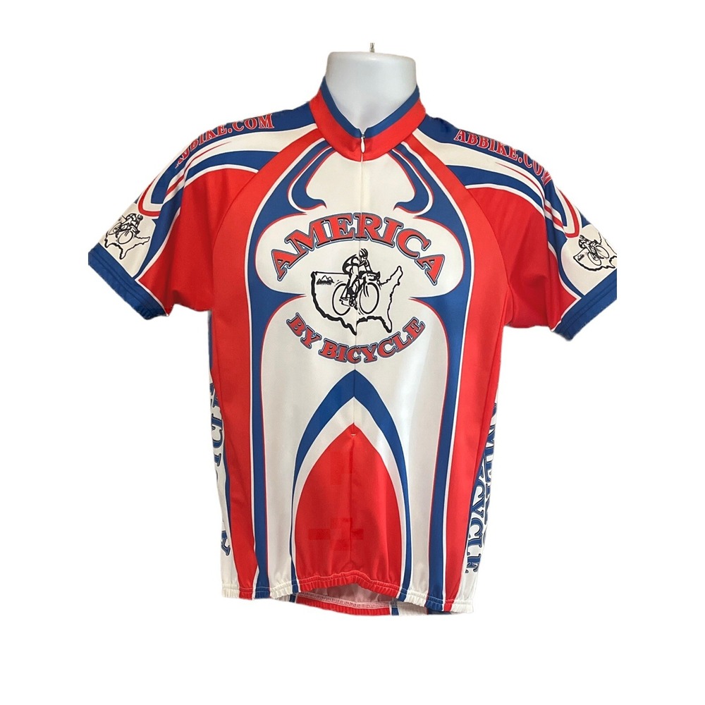 "America By Bicycle" Cycling Jersey Pace Sportswear VaporCool Men's Medium